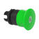 Gombafej, világító, átm: 40 mm, visszaállítás meghúzással, zöld