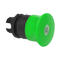 Gombafej, világító, átm: 40 mm, visszaállítás meghúzással, zöld