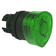 Gombafej, világító, átm: 40 mm, visszaállítás elfordítással, zöld