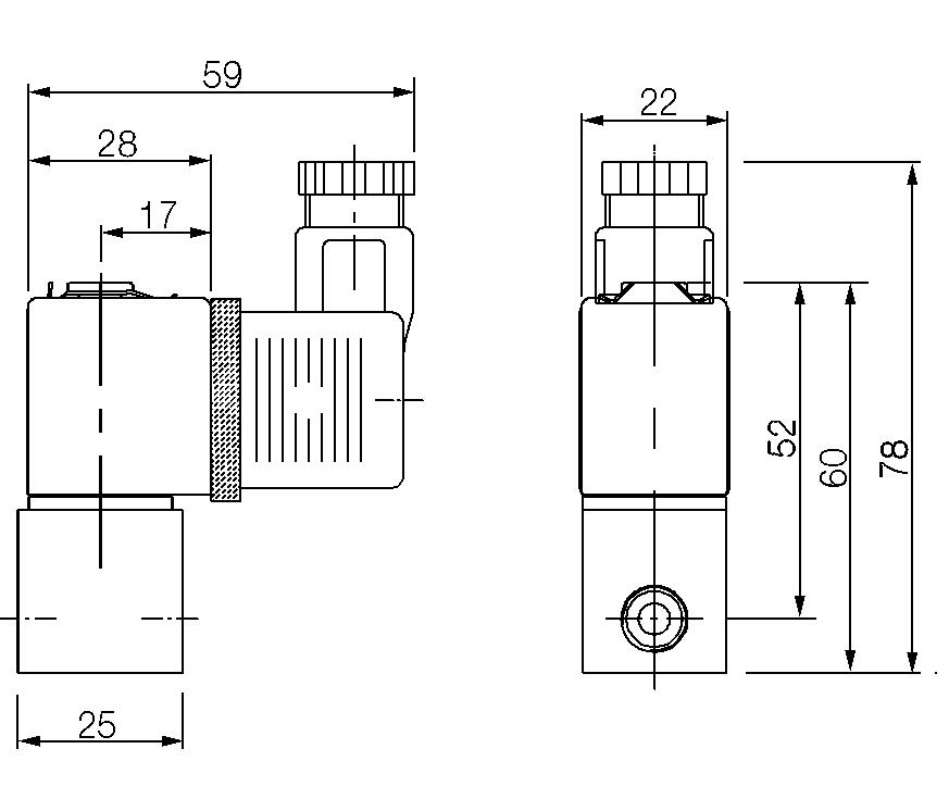 2/2 Proportionalventil 1/8"-dimension drawing