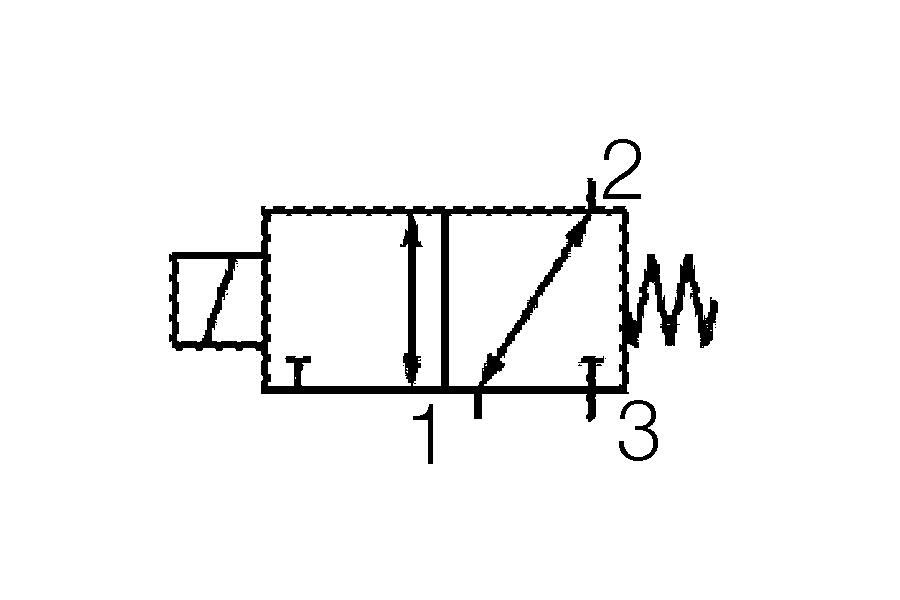 3/2 Acting ditrect 1/4"-flow diagram
