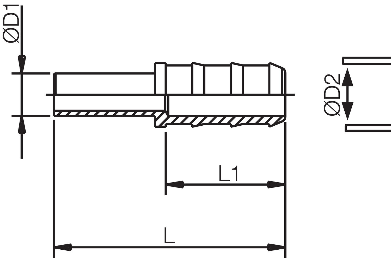 Adapter, hose nipple