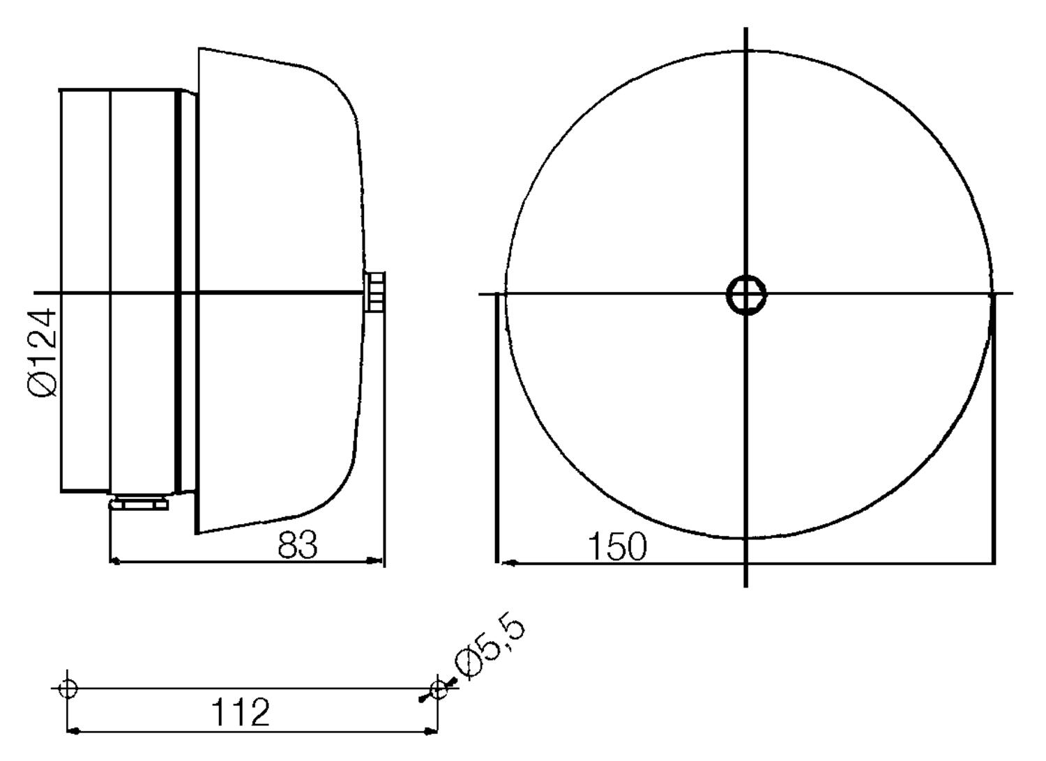 Alarm bell, dimension