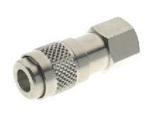 Bayonet coupling, female with clack valve, internal tap