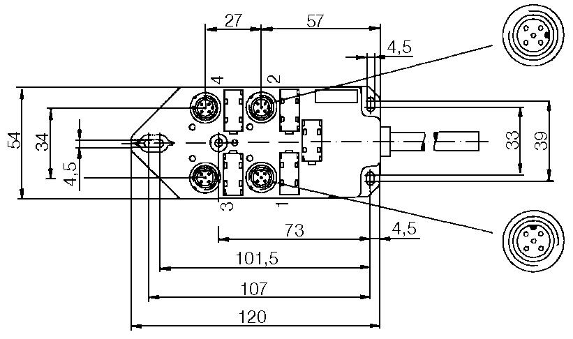Dimension 2 Cableconnection 4 port
