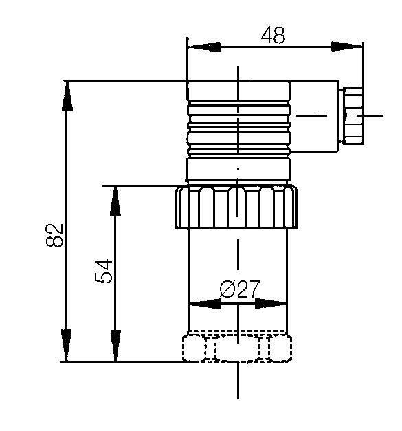 Dimension of pressure sensor 1/2"