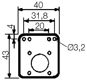 Dimensions. Mounting plate 6050-6000-6001.