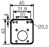 Dimensions. Mounting plate 6050-6000-6001.