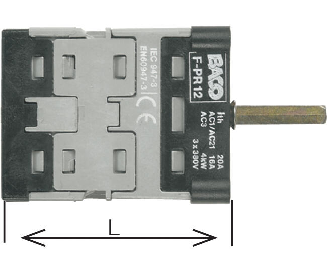 Dimensions for PR12 with screw montage