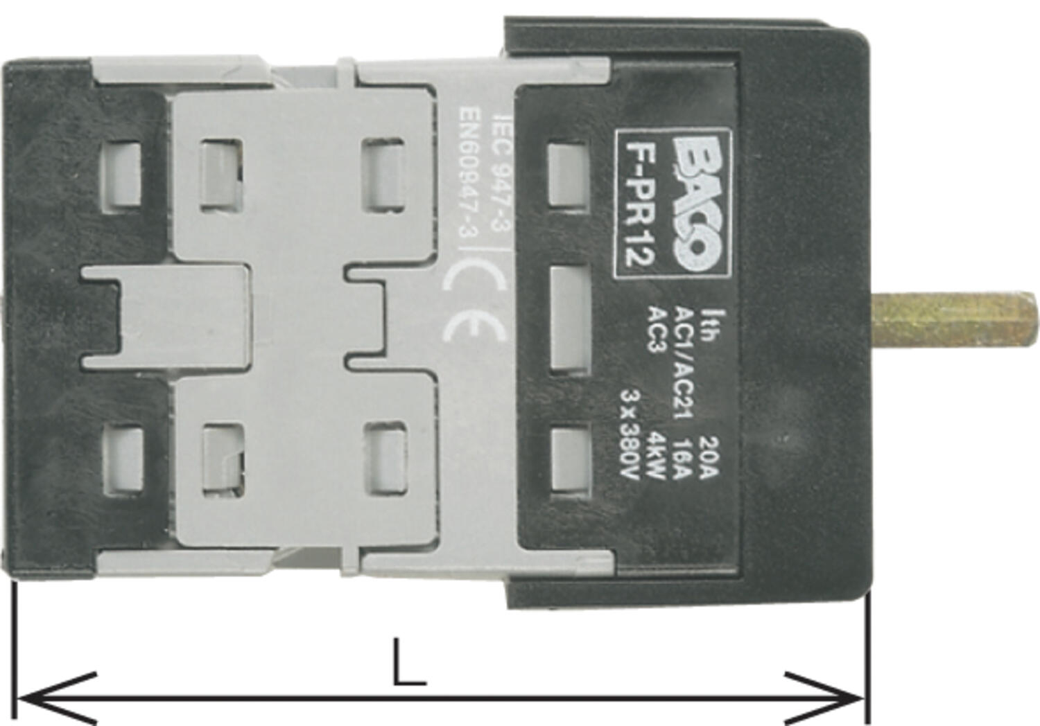 Dimensions for PR12 with single mount