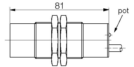 Dimensions sensor M30x1,5. Image 1.