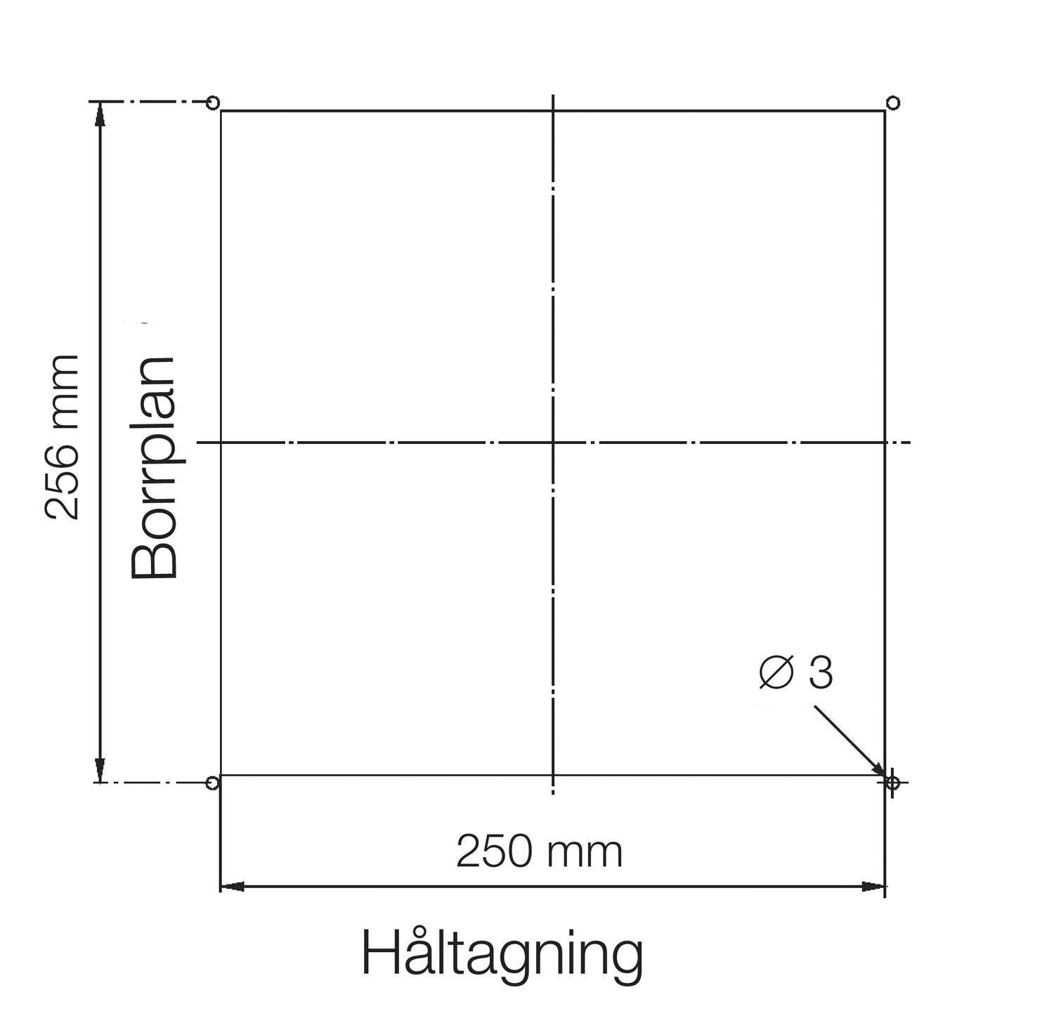 Drawing for making of holes/drilling pattern
