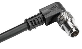 M8 fully groated cabel, angled male