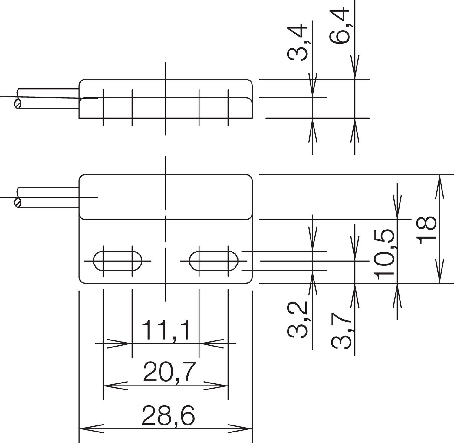 Magnetic sensor dimensions mechanical output. Image 5.