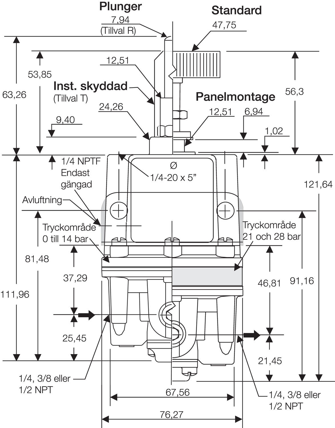 Precision controller series 10, dimension drawing