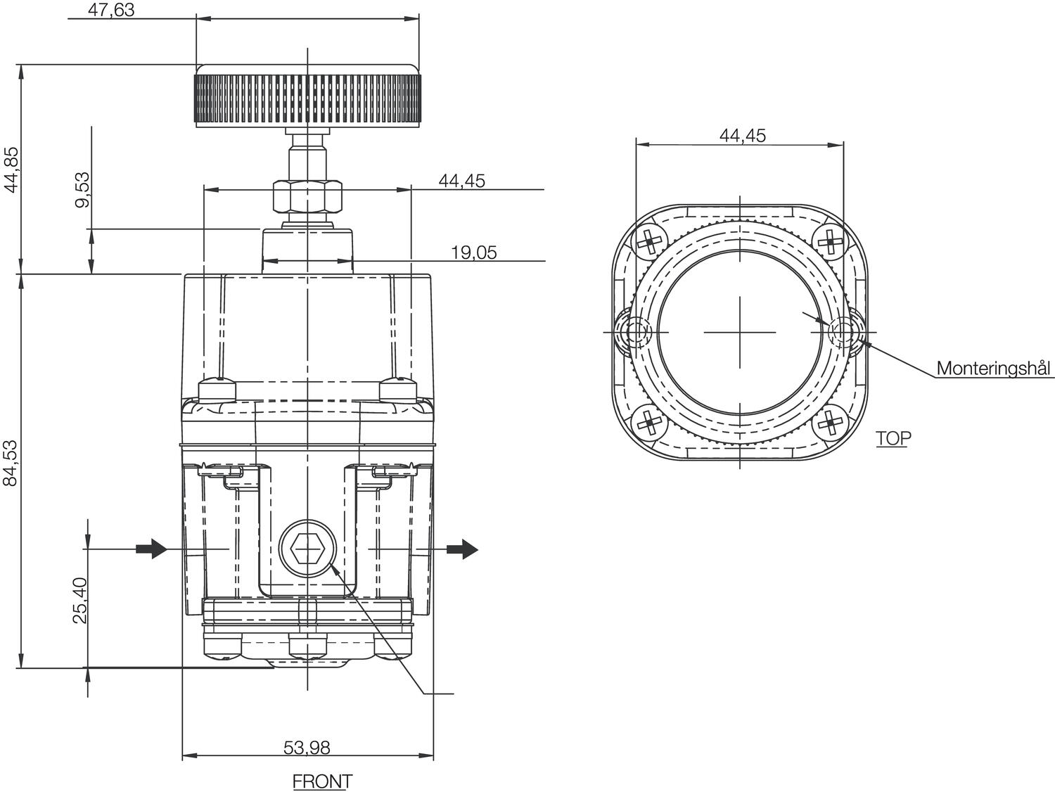 Precision controller series 1000, dimension drawing