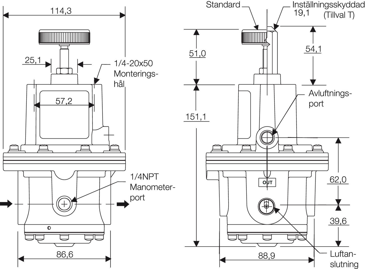 Precision controller series 4000A high flux, dimension drawing