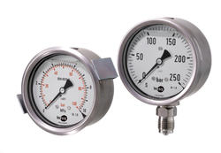 Pressure gauge, acidproof, Ø100 mm, glycerin damped