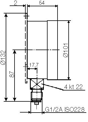 Pressure gauge, industrial design Ø100 mm and Ø160 mm. Model 1533