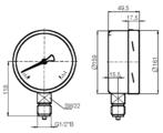 Pressure gauge, precision measuring instrument Ø160 mm. Model 1875