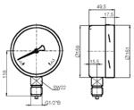 Pressure gauge, precision measuring instrument Ø160 mm. Model 1875