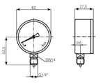 Pressure gauge, standard design Ø63 mm. Model 1430
