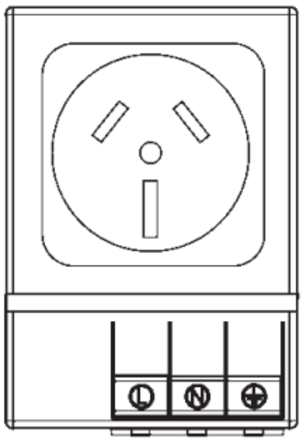 Product scetch Socket SD035 Australia without fuse.png