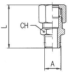 Straight connection, external conic tap
