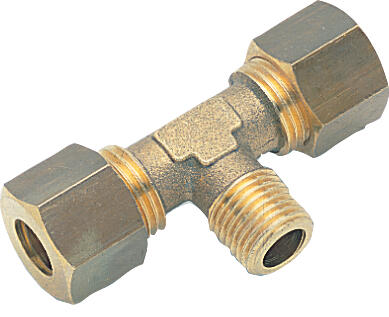 T-connection, external conic tap on centre stem