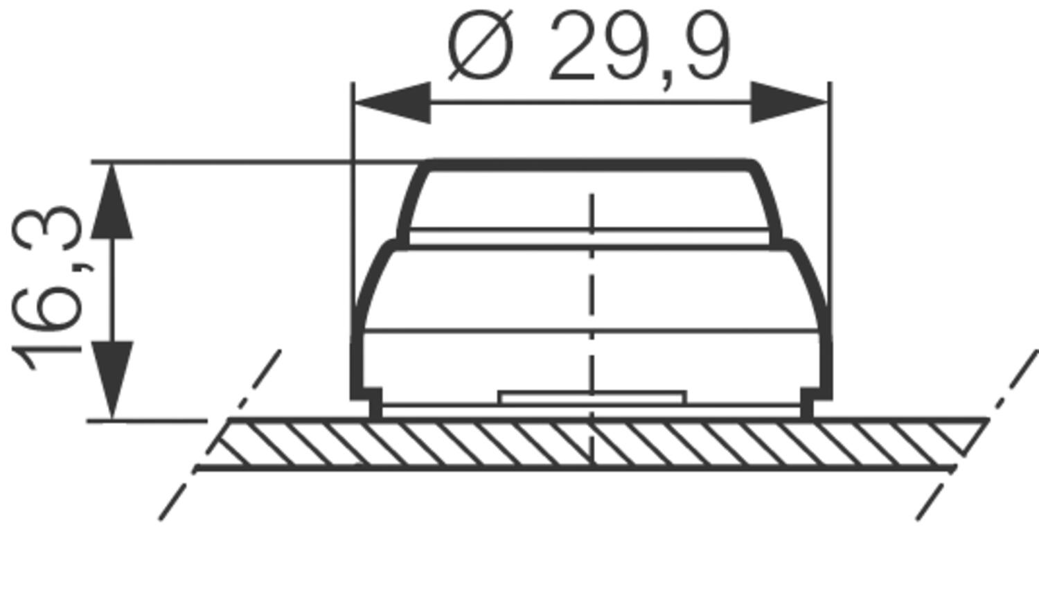Unlighted snap fastener 